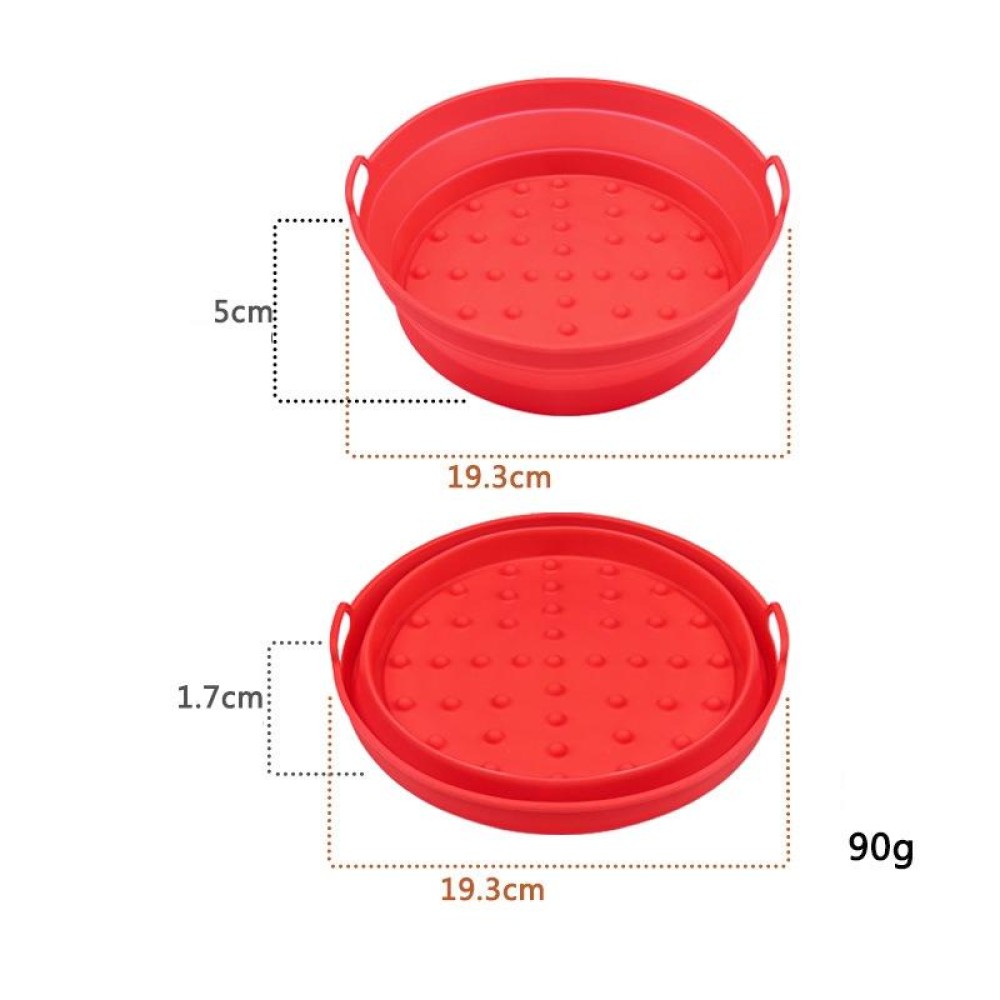 Air Fryer Grill Mat High Temperature Resistant Silicone Baking Tray, Specification: Small Round Red