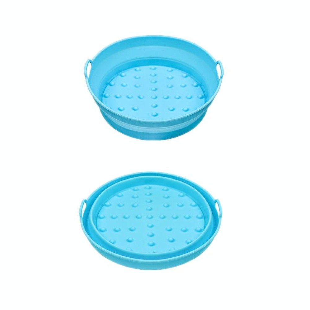 Air Fryer Grill Mat High Temperature Resistant Silicone Baking Tray, Specification: Small Round Blue