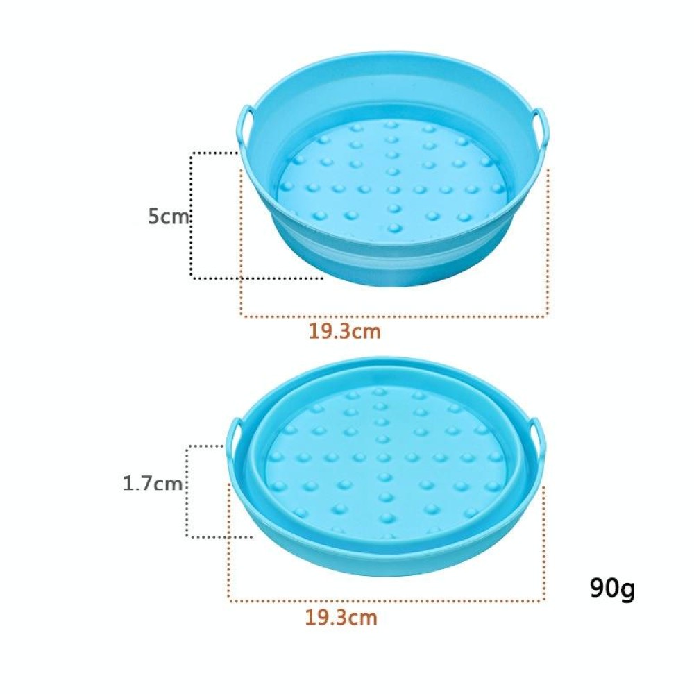 Air Fryer Grill Mat High Temperature Resistant Silicone Baking Tray, Specification: Small Round Blue