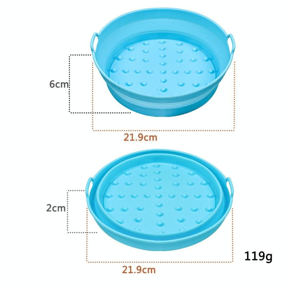 Air Fryer Grill Mat High Temperature Resistant Silicone Baking Tray, Specification: Large Round Blue