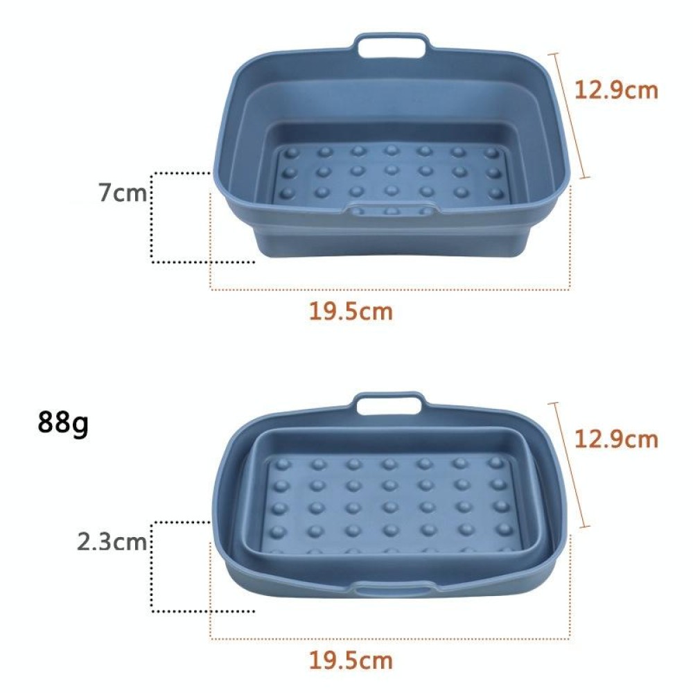 Air Fryer Grill Mat High Temperature Resistant Silicone Baking Tray, Specification: Rectangular Dot Dark Blue