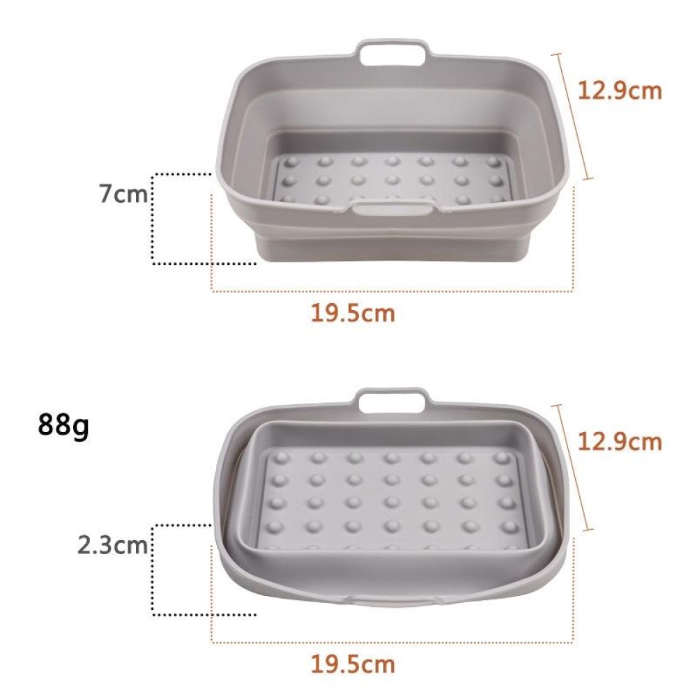Air Fryer Grill Mat High Temperature Resistant Silicone Baking Tray, Specification: Rectangular Dot Gray