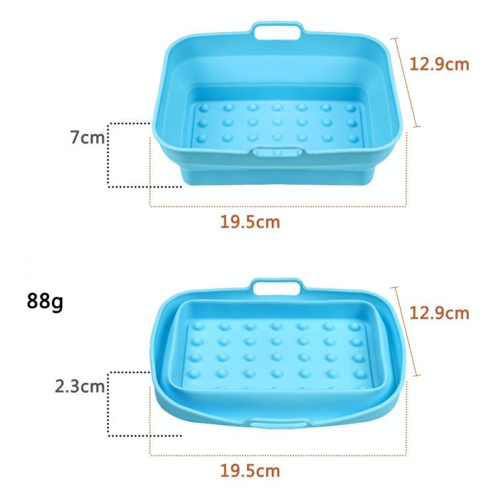 Air Fryer Grill Mat High Temperature Resistant Silicone Baking Tray, Specification: Rectangular Dot Blue