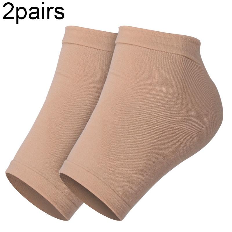 007 2pairs Silicone Anti-cracked Heel protector Moisturizing Non-slip Socks(Skin Color)