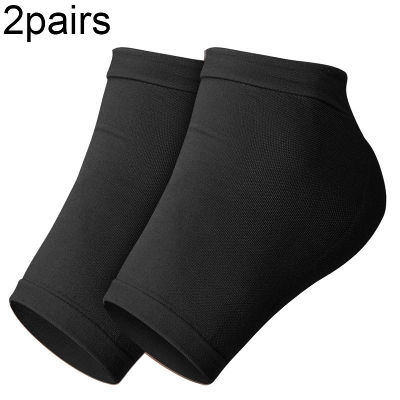 007 2pairs Silicone Anti-cracked Heel protector Moisturizing Non-slip Socks(Black)