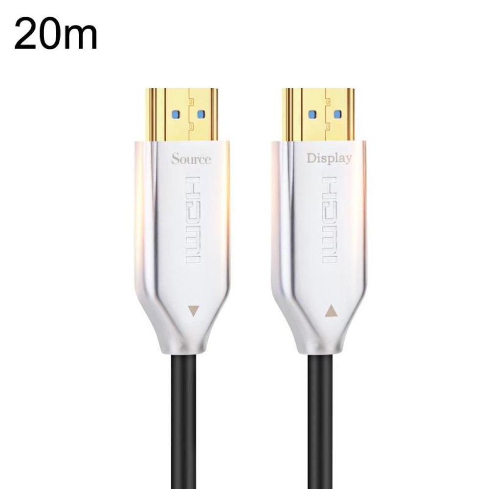 2.0 Version HDMI Fiber Optical Line 4K Ultra High Clear Line Monitor Connecting Cable, Length: 20m(White)