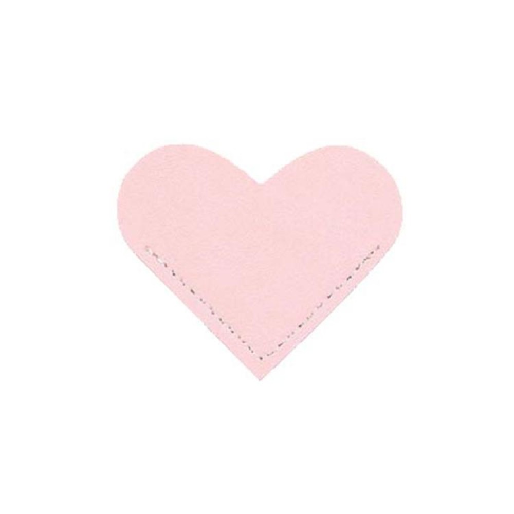 Mini Business Student Library Portable PU Leather Heart Shaped Bookmark(Girl Pink)