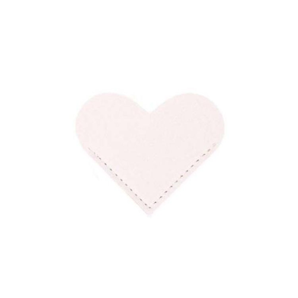 Mini Business Student Library Portable PU Leather Heart Shaped Bookmark(Light Pink)