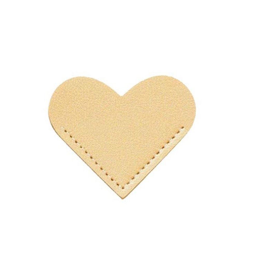 Mini Business Student Library Portable PU Leather Heart Shaped Bookmark(Champagne Gold)