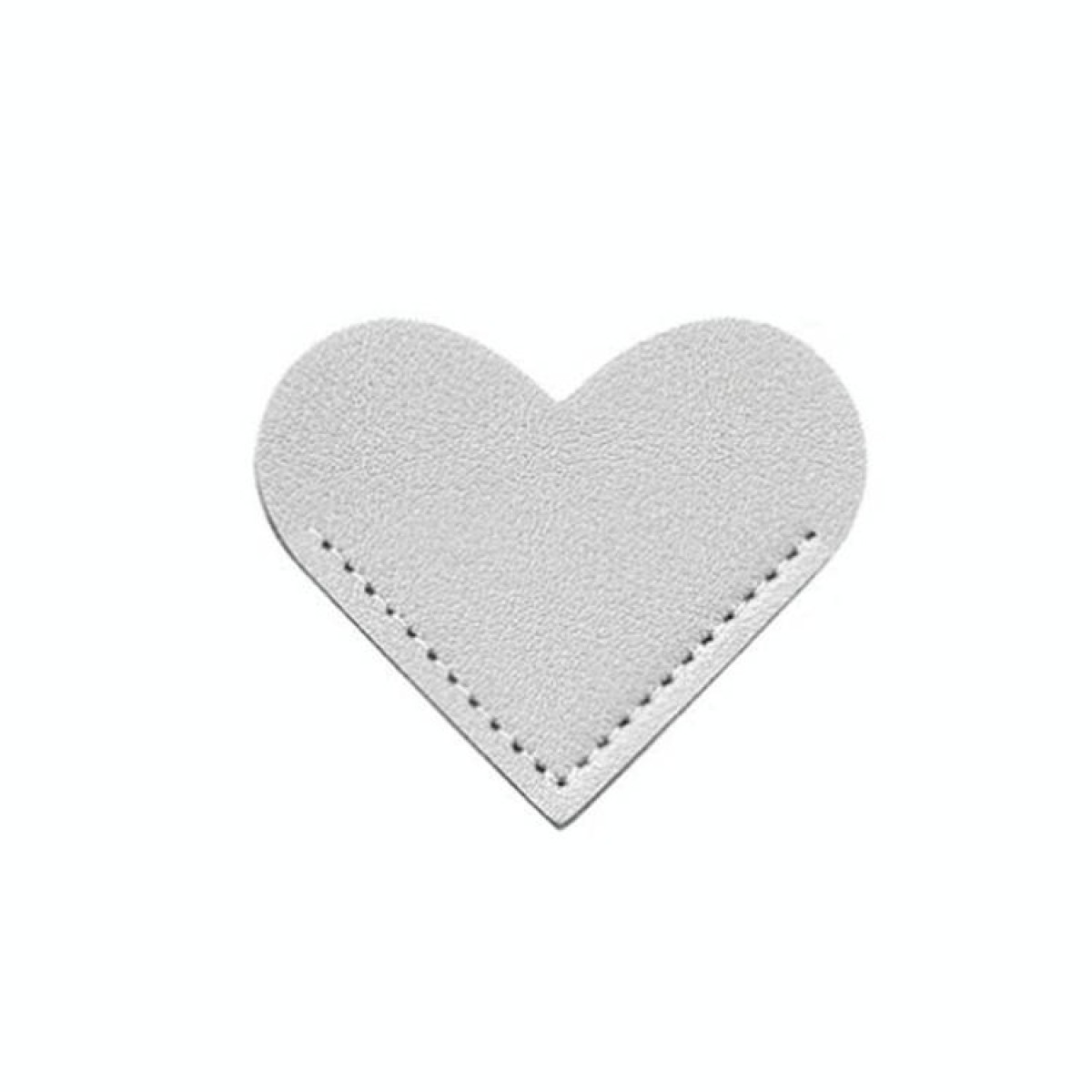 Mini Business Student Library Portable PU Leather Heart Shaped Bookmark(Silver)