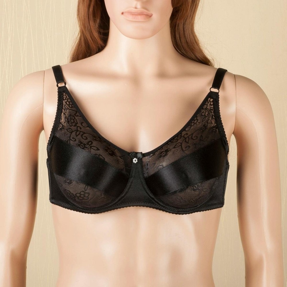 BR-JKN1063 Crossdressing Fake Breast Bra Without Fake Breast, Size: 42/95D(Black)