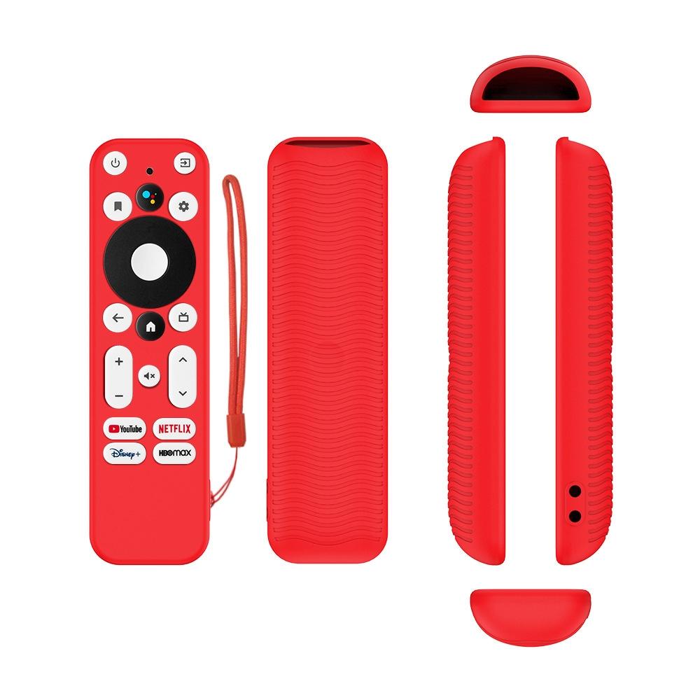 For ONN Android TV 4K UHD Streaming Device Y55 Anti-Fall Silicone Remote Control Cover(Red)