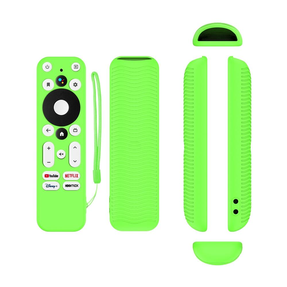 For ONN Android TV 4K UHD Streaming Device Y55 Anti-Fall Silicone Remote Control Cover(Luminous Green)