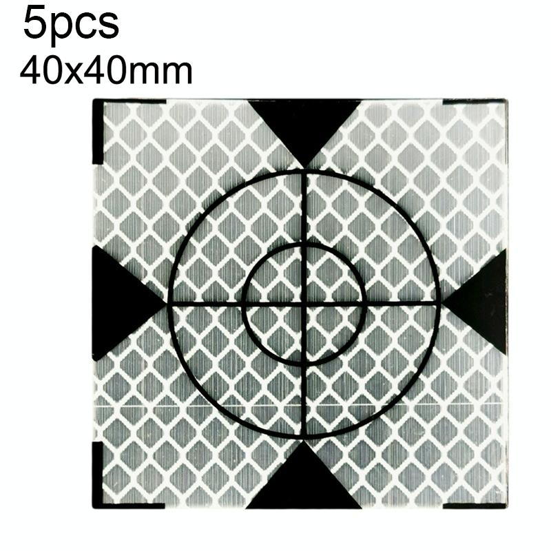 5pcs FP001 Diamond Tunnel Mapping Reflective Sticker Monitoring Measurement Point Sticker, Size: 40x40mm With Triangle