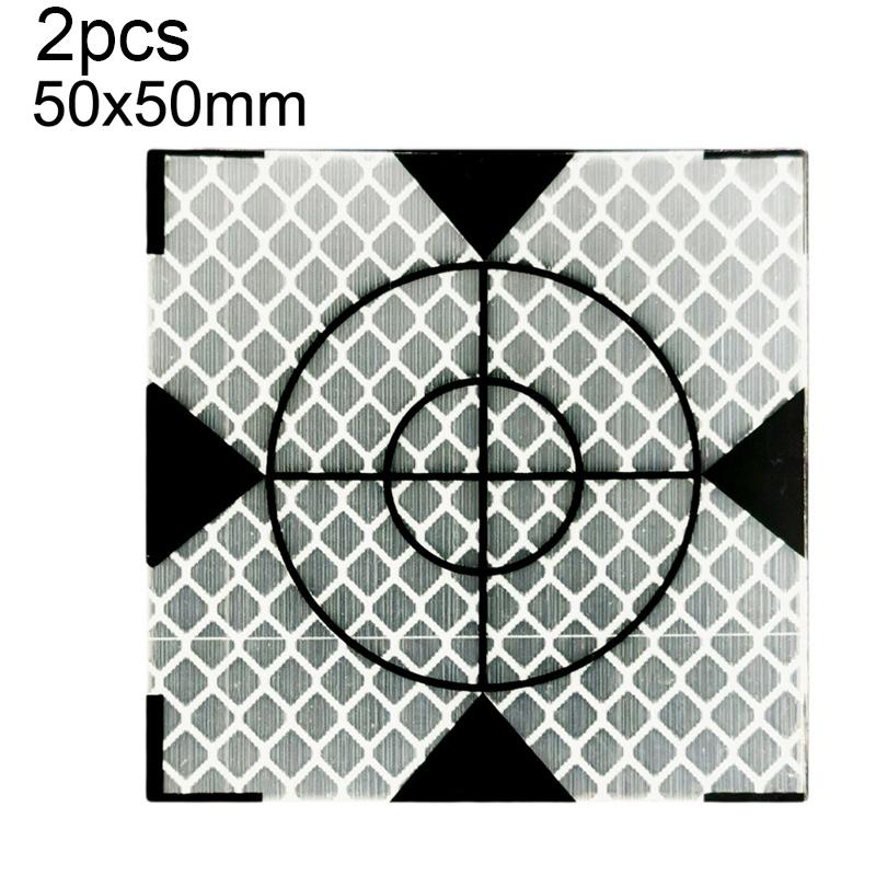 2pcs FP001 Diamond Tunnel Mapping Reflective Sticker Monitoring Measurement Point Sticker, Size: 50x50mm With Triangle