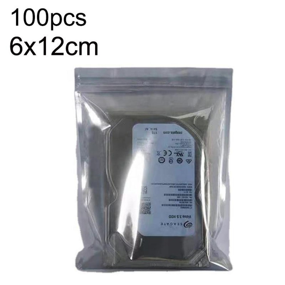 100pcs / Pack 6x12cm Anti-static Shielding Bag Hard Disk Insulation Bag Electronic Plastic Motherboard Packaging Bag