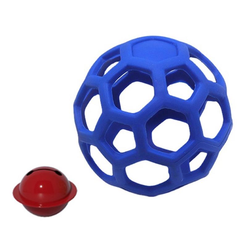 1030001 Dog Toy Hollow Ball Bite-resistant Elastic Pet Rubber Toy Balls, Spec: Bell(Blue)