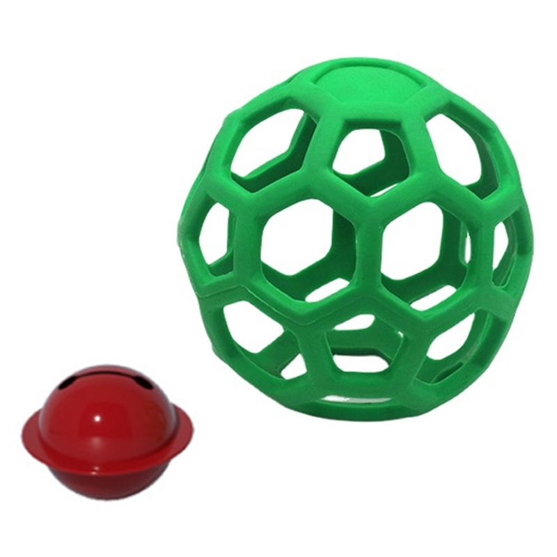 1030001 Dog Toy Hollow Ball Bite-resistant Elastic Pet Rubber Toy Balls, Spec: Bell(Green)