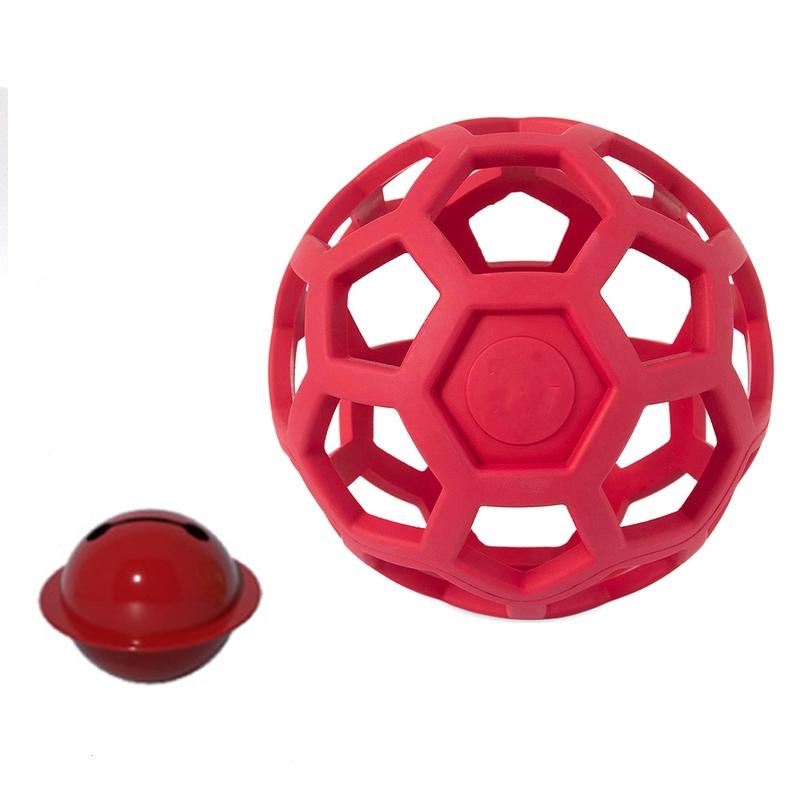 1030001 Dog Toy Hollow Ball Bite-resistant Elastic Pet Rubber Toy Balls, Spec: Bell(Red)