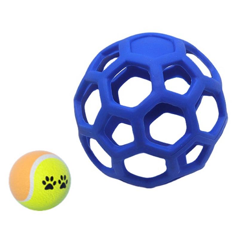 1030001 Dog Toy Hollow Ball Bite-resistant Elastic Pet Rubber Toy Balls, Spec: Tennis(Blue)