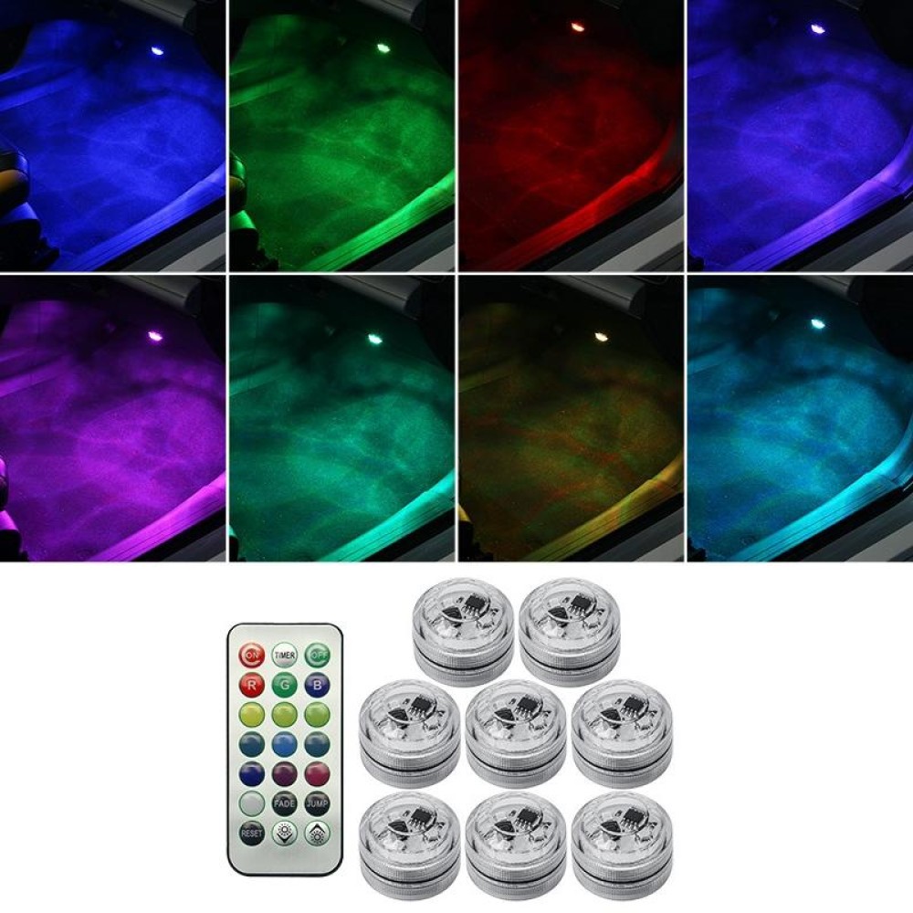 Car Modification Wireless Colorful Remote Control Atmosphere Light, Specification: 8 Lights +1 RC