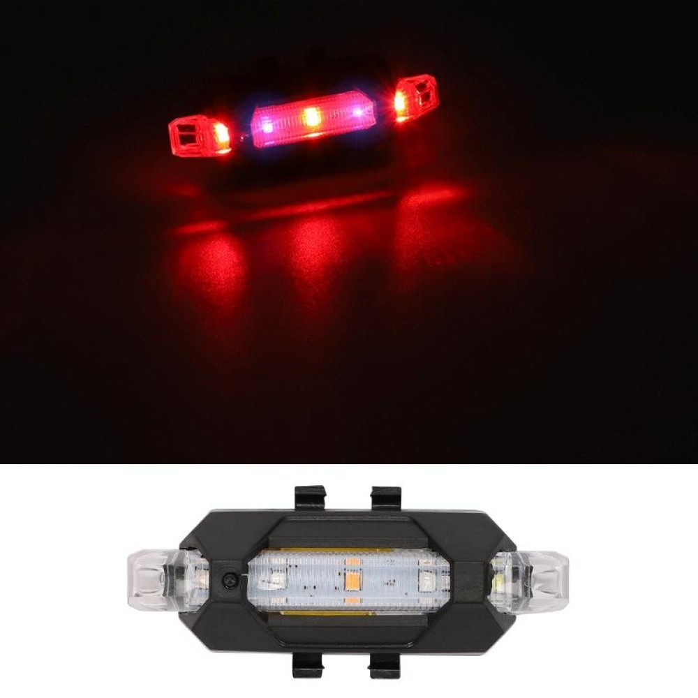 Motorcycle Bicycle Charging Strobe Decorative Warning Tail Light(Red Blue Light)