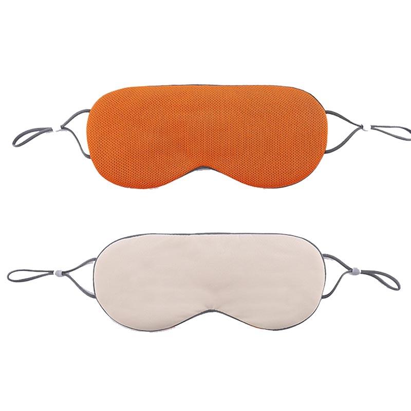 2pcs Double-sided Sleep Eye Mask Elastic Bandage Travel Eyeshade(Active Orange + Ivory Brown)