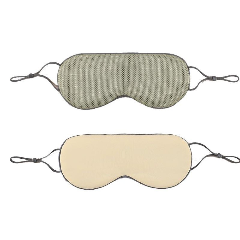2pcs Double-sided Sleep Eye Mask Elastic Bandage Travel Eyeshade(Matcha Green+Ivory Yellow)