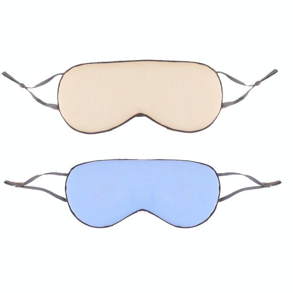 2pcs Double-sided Sleep Eye Mask Elastic Bandage Travel Eyeshade(Beige+Sky Blue)