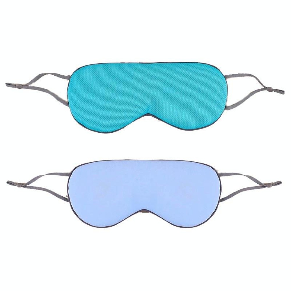 2pcs Double-sided Sleep Eye Mask Elastic Bandage Travel Eyeshade(Blue+Sky Blue)