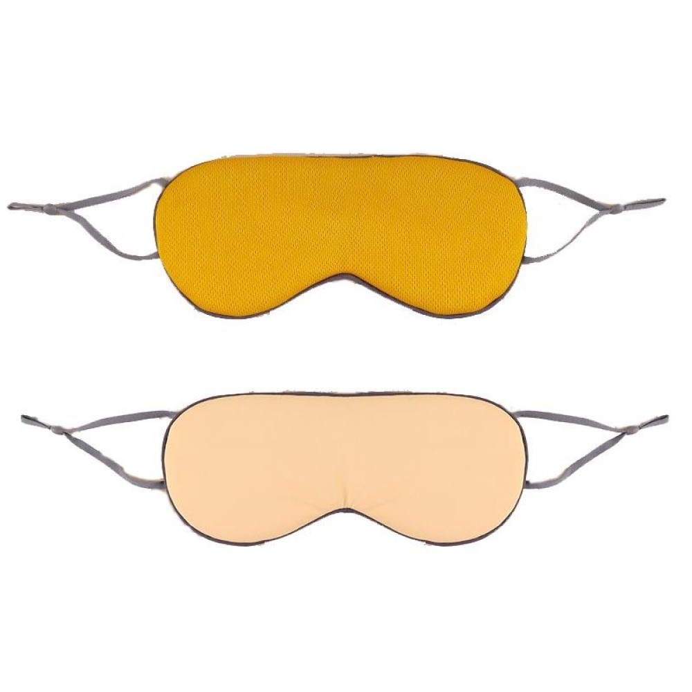2pcs Double-sided Sleep Eye Mask Elastic Bandage Travel Eyeshade(Ginger+Light Yellow)