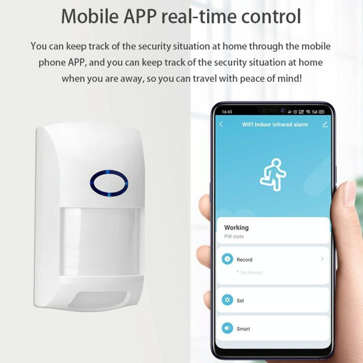 Tuya Smart App WiFi Infrared Alarm Smart Home Human Body Infrared Detector PIR