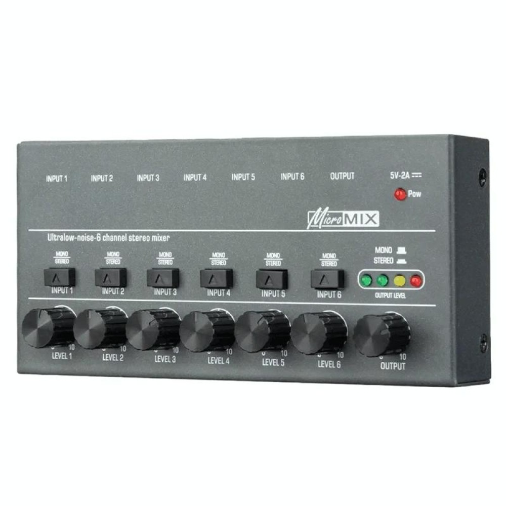 6 Way Mixer With Single Channel Stereo Switching Mini Signal Hybrid Small Audio