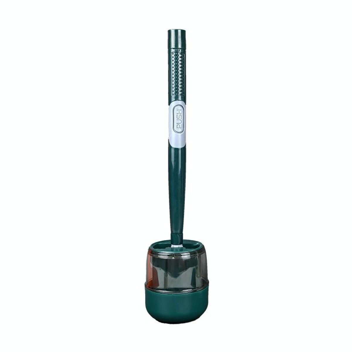 Tongue-shaped Hydraulic Wall-Mounted Long Handle Soft Toilet Cleaning Brush(Green)