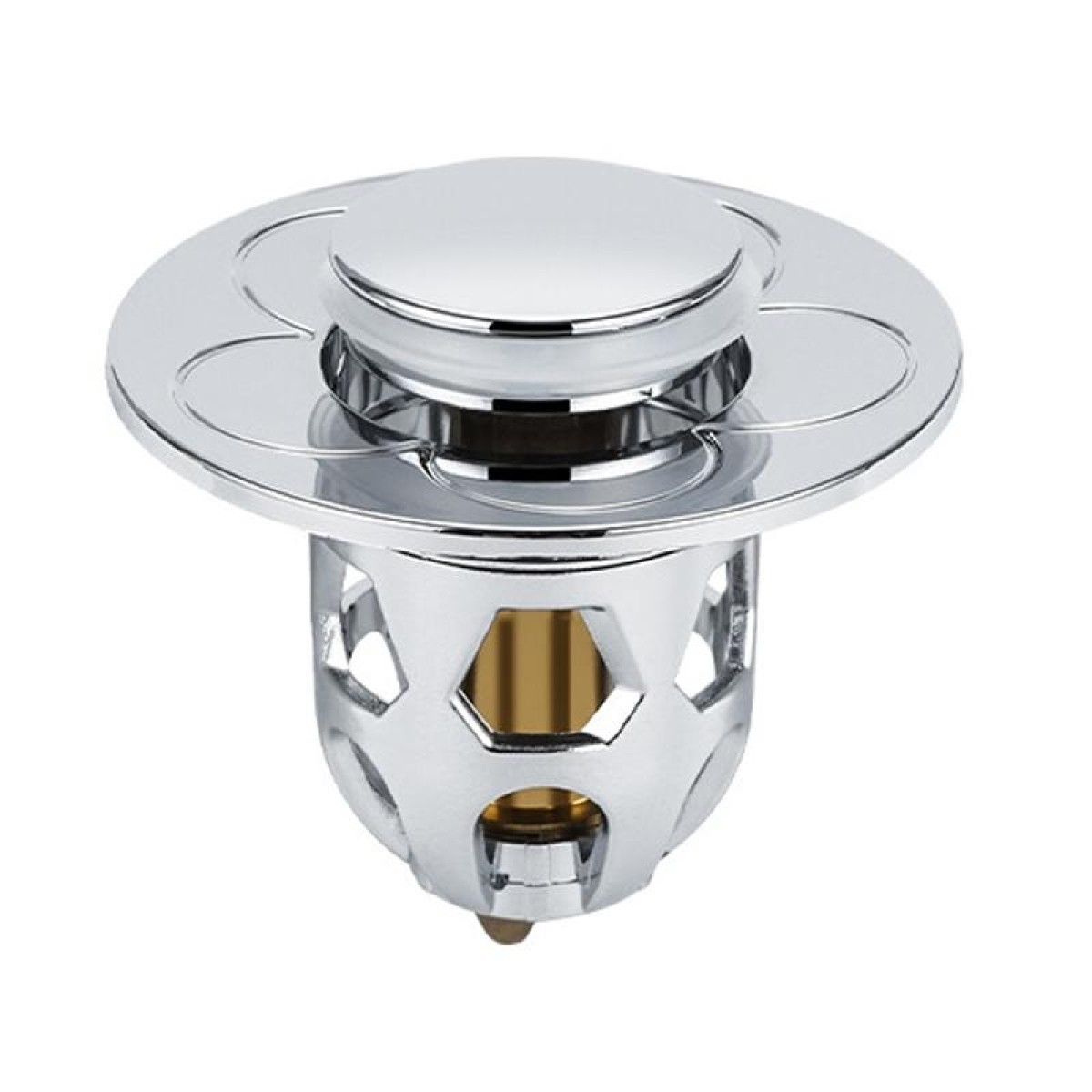 005 Washbasin Bouncing Core Push-type Deodorant Drain Plug, Specification: Silver Gray