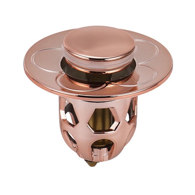 005 Washbasin Bouncing Core Push-type Deodorant Drain Plug, Specification: Rose Gold