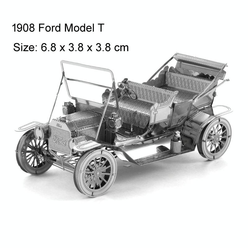 1908 T-shaped Cars 3D Three-dimensional Metal Car Assembly Model DIY Puzzles Toy