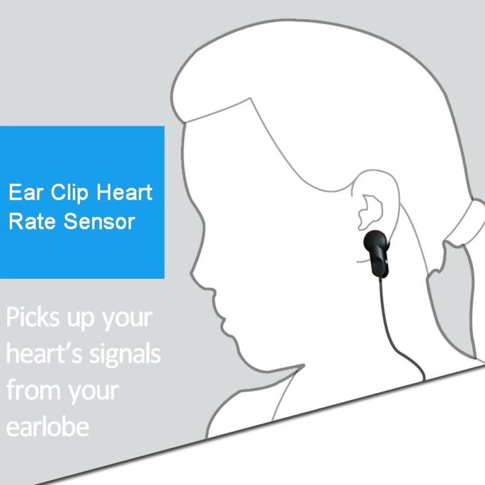 Ear Clip Heart Rate Sensor for Treadmill and HRV Monitor