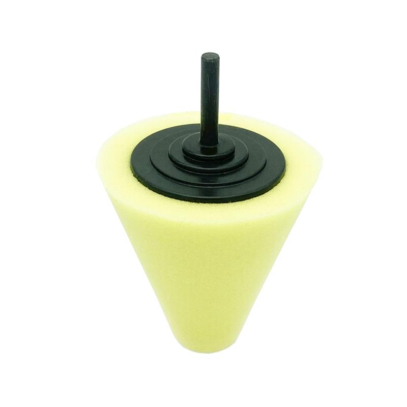 Car Cone 3 inch Polishing Sponge Waxing Sponge Wheel(Yellow)