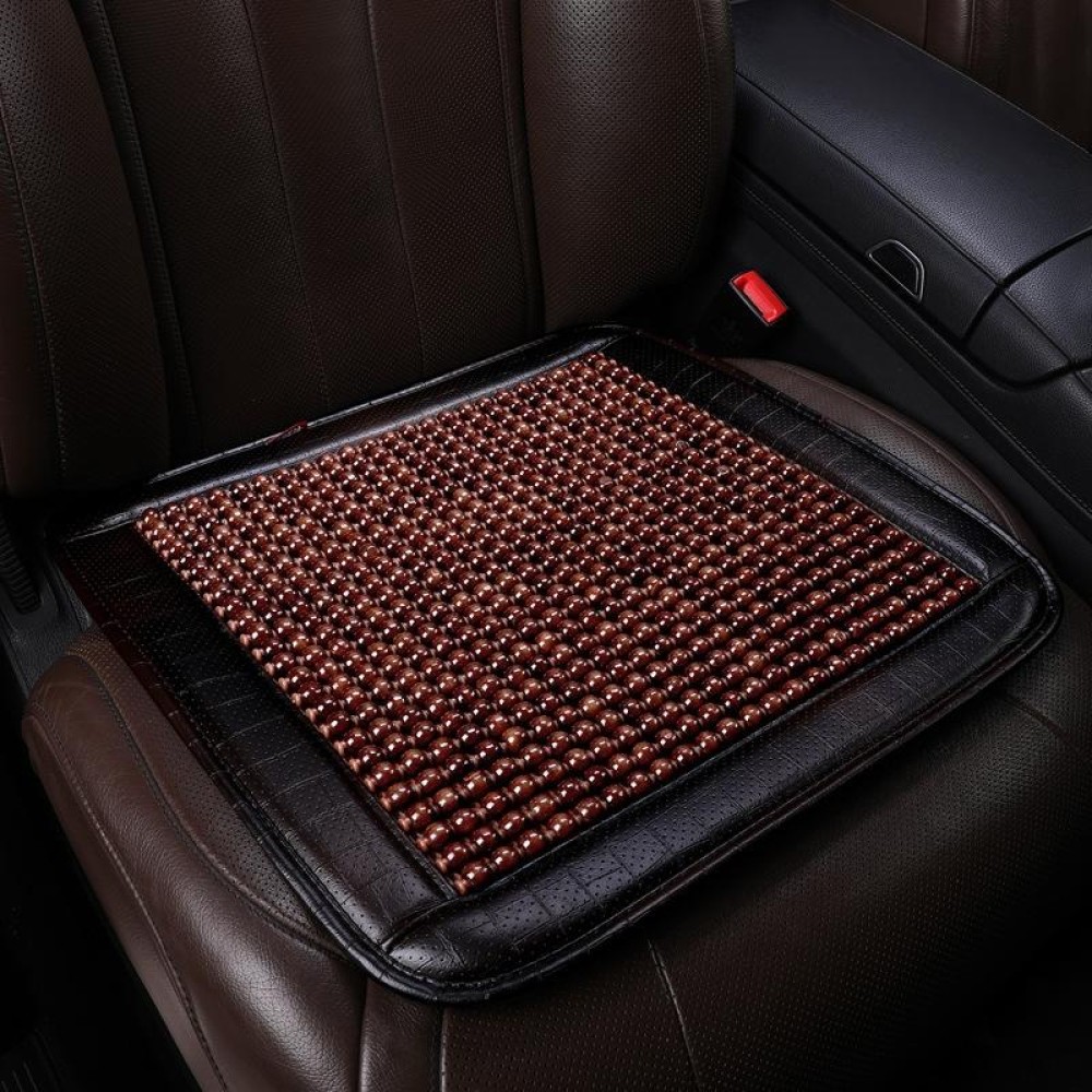 Car Maple Wood Beads Cushion Summer Massage Office Cold Cushion, Style: Small Square Pad(Coffee Edge Coffee Beads)