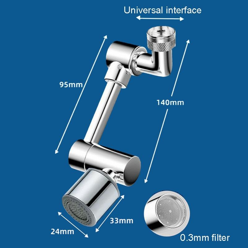 Faucet Universal Extender 1440 Degree Mechanical Arm Booster Head, Style: Alloy Double Gear