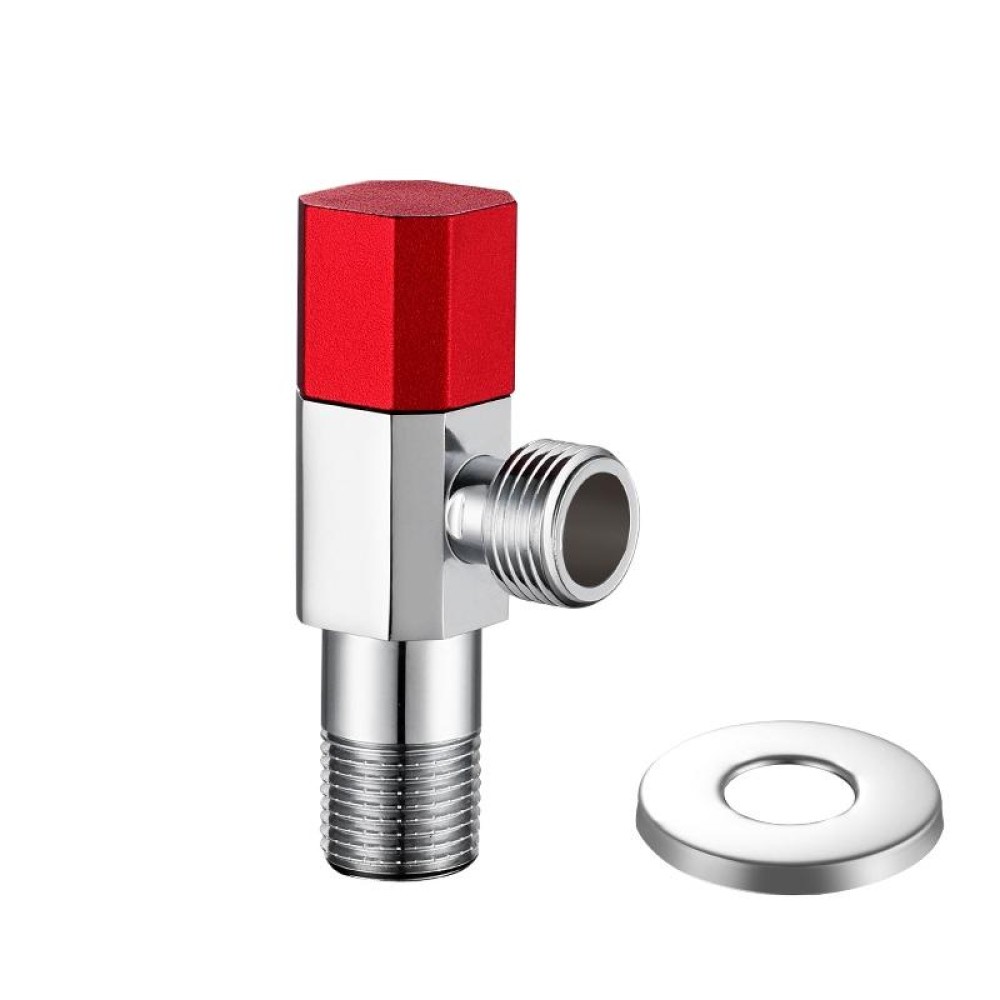 Hot and Cold Water Pipe Faucet 4 Points Water Stop Switch, Style: Valve Eight-side Red Label Alloy Wheel