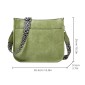 013 Leopard Strap PU Leather Single-shoulder Waterproof Crossbody Tote Bag(Green)
