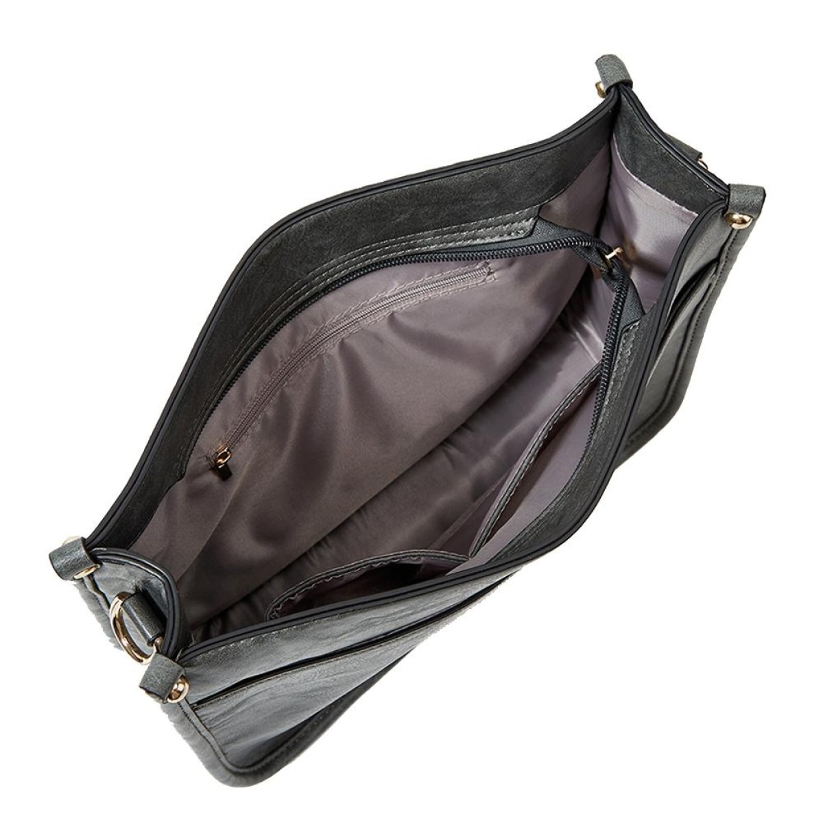 013 Leopard Strap PU Leather Single-shoulder Waterproof Crossbody Tote Bag(Grey)