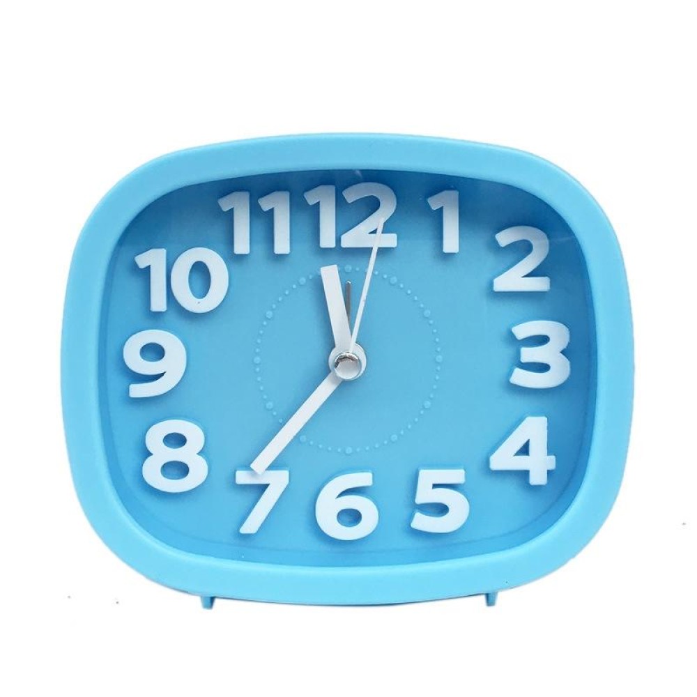 Square Candy Color Stereo Digital Silent Alarm Clock Children Student Alarm Clock(Blue)