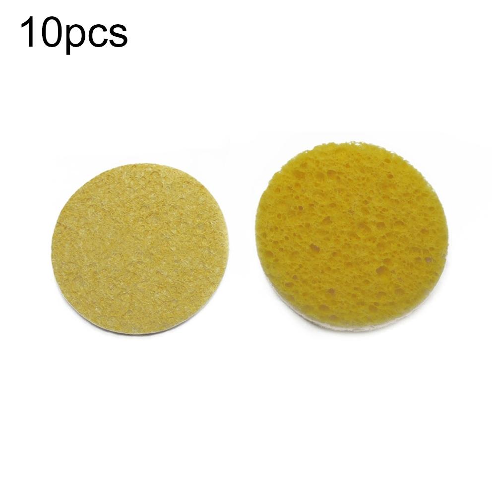 10pcs Soldering Iron Tin Remover Cleaning Cotton Wood Pulp Sponge,Spec: Thin Round 5.1cm