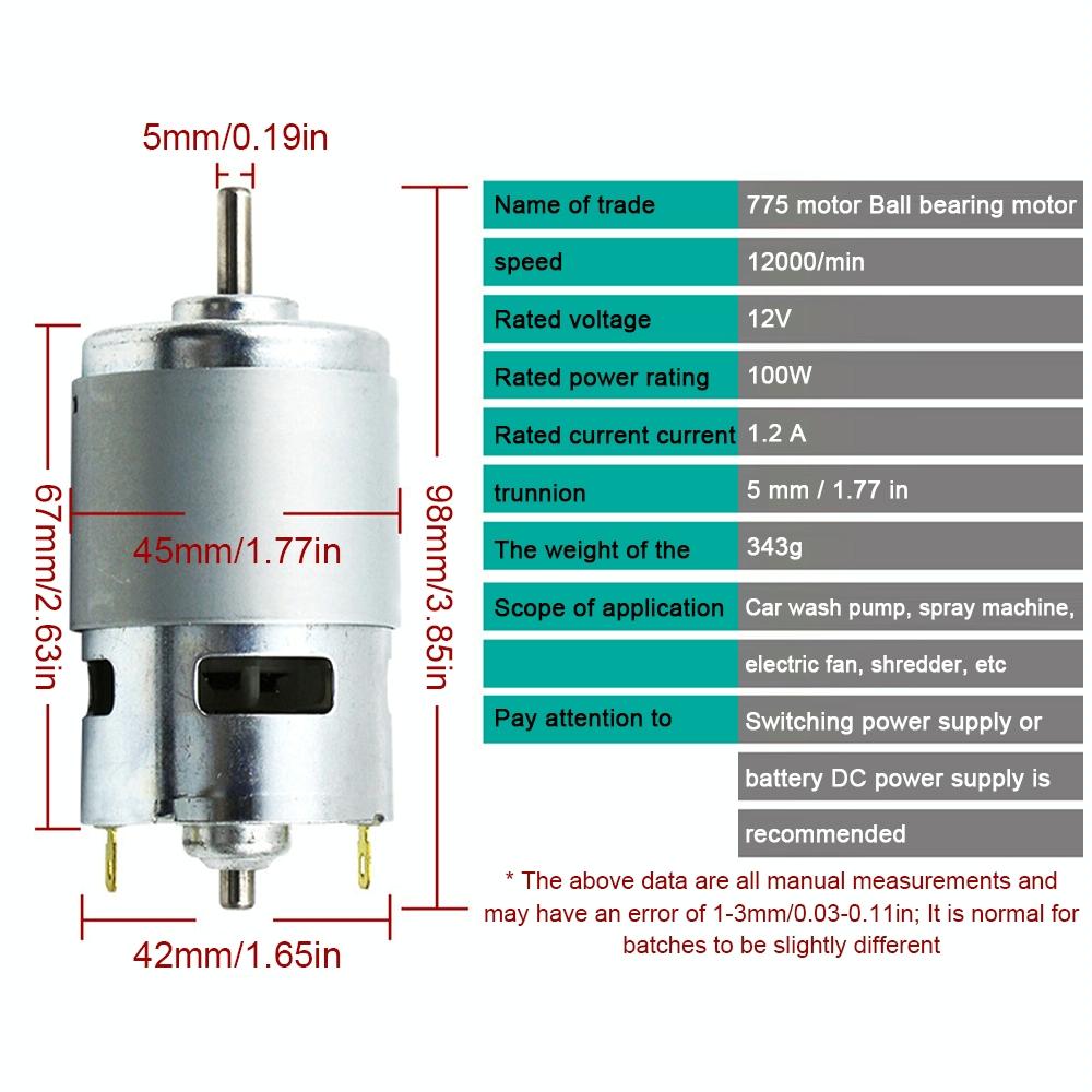 775  Spindle Motor High Speed High Power Large Torque with Ball Bearing