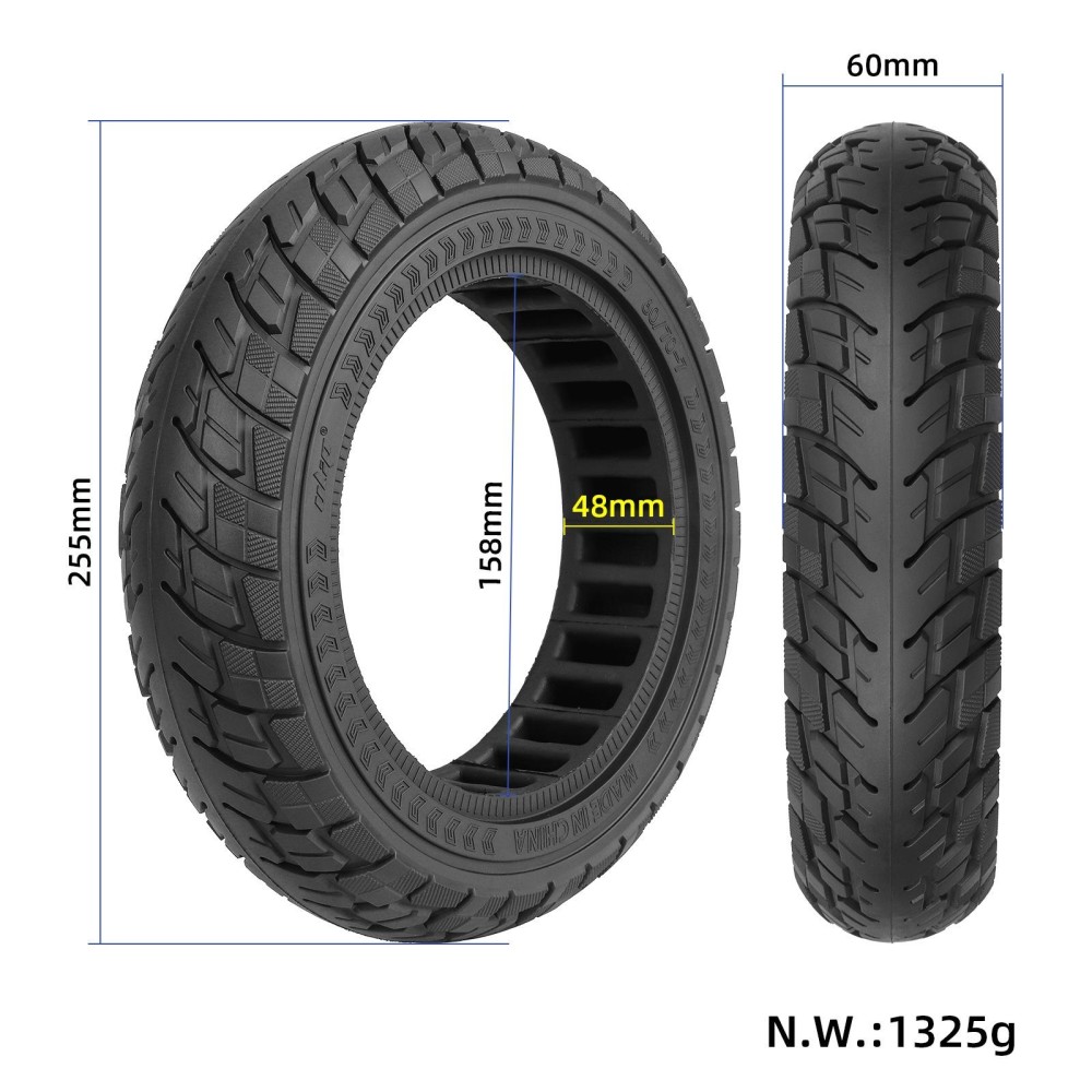 For Ninebot Max G30 10 X 2.5 Inch  (60/70-6.5) Scooter Solid Rubber Tire Black