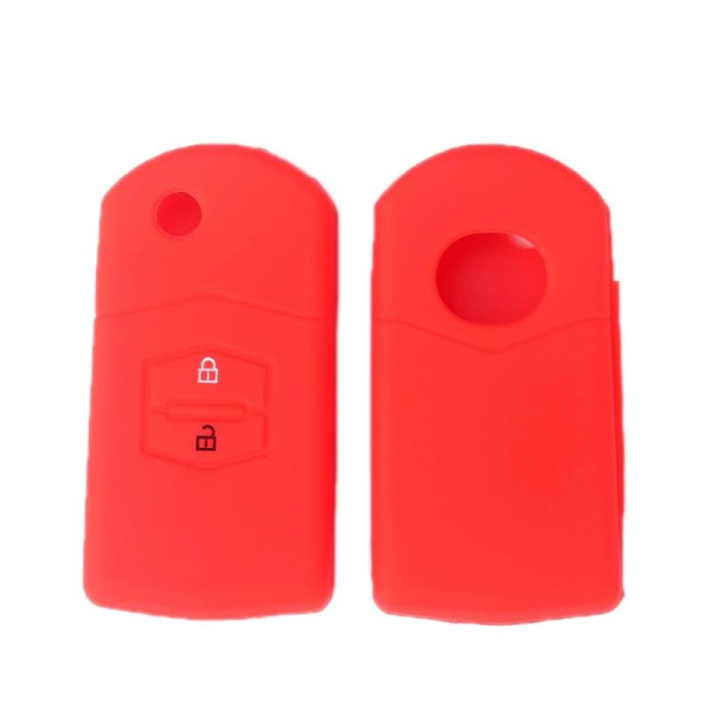 For Mazda M6/CX-5 2pcs Remote Control Folding 2 Button Silicone Case(Red)