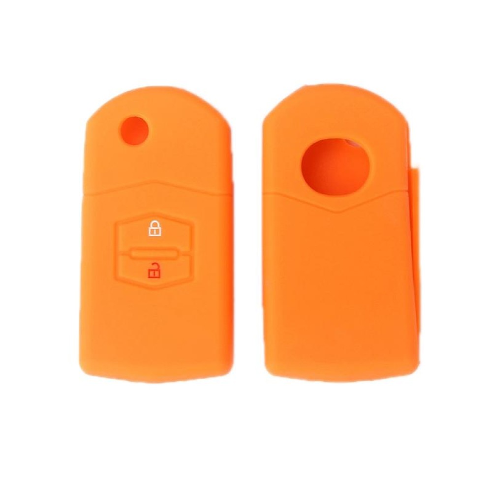 For Mazda M6/CX-5 2pcs Remote Control Folding 2 Button Silicone Case(Orange)